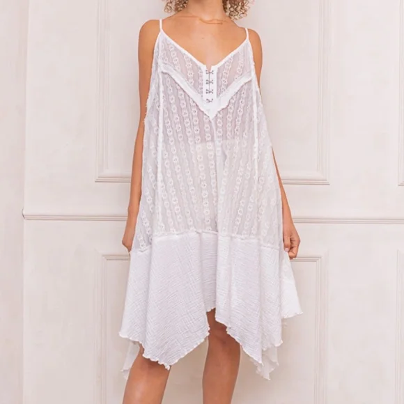 POL Vintage Sheer Lace Dress Women's Tank Dress Top SB46 - Picture 6 of 15